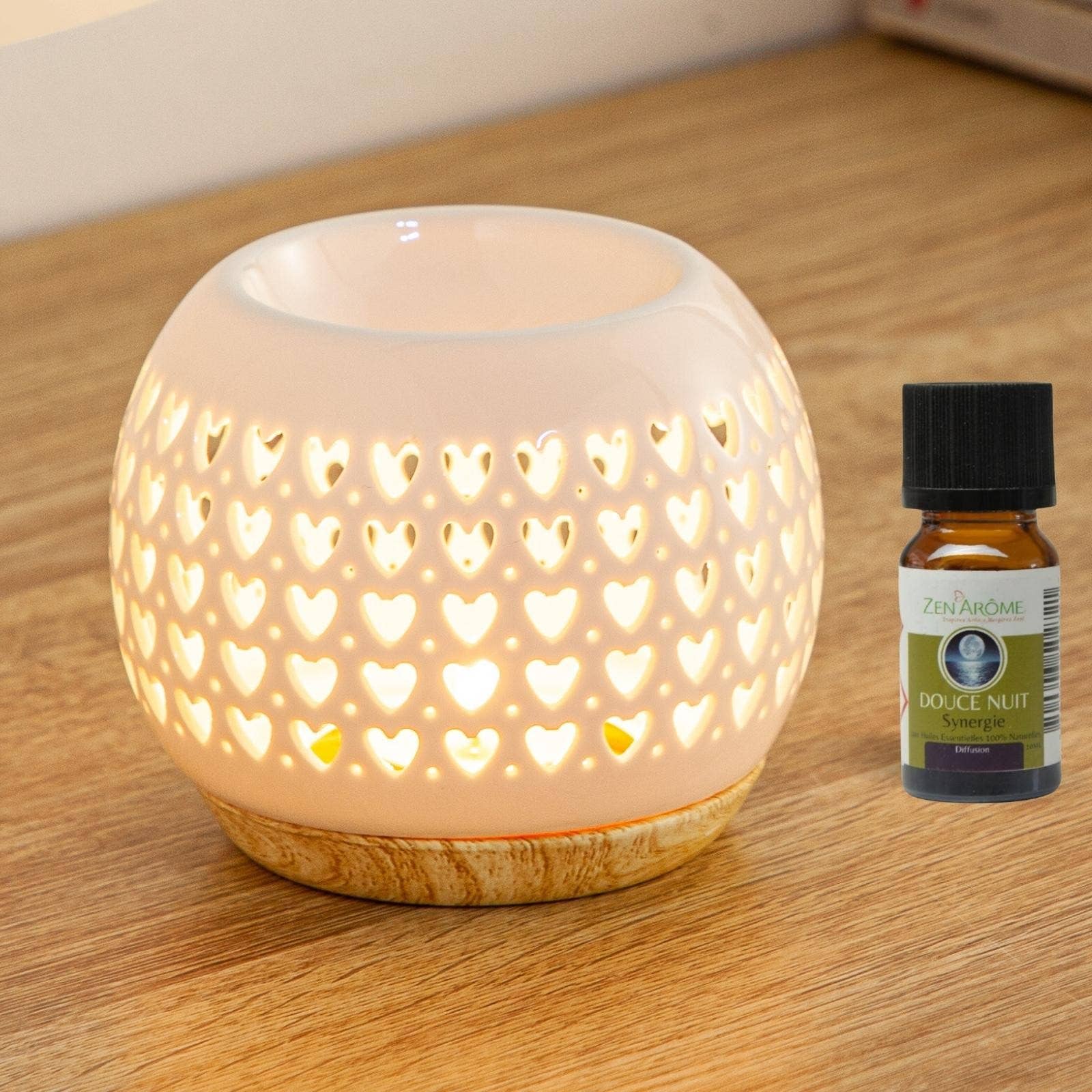 Hjertemønster duftlampe i keramik