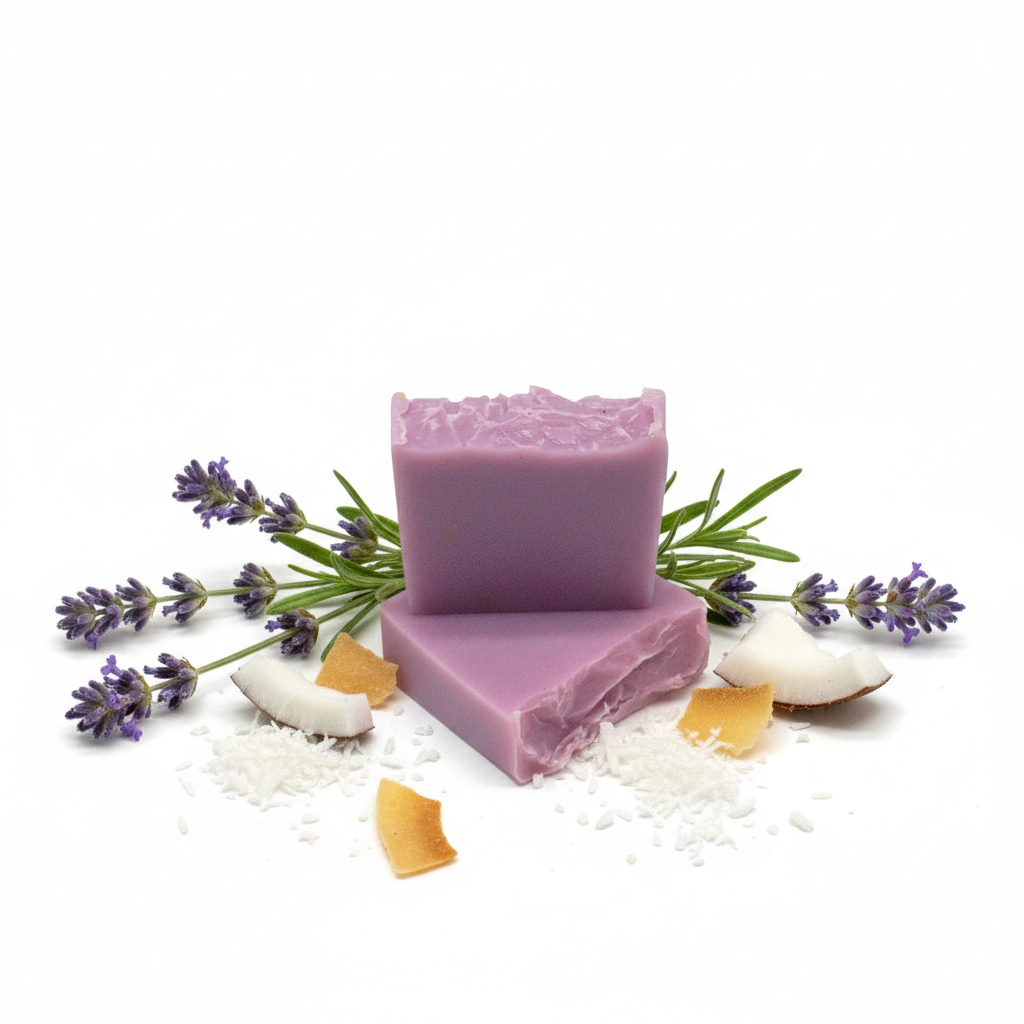 Håndlavet sæbe lavendel og kokos 100g
