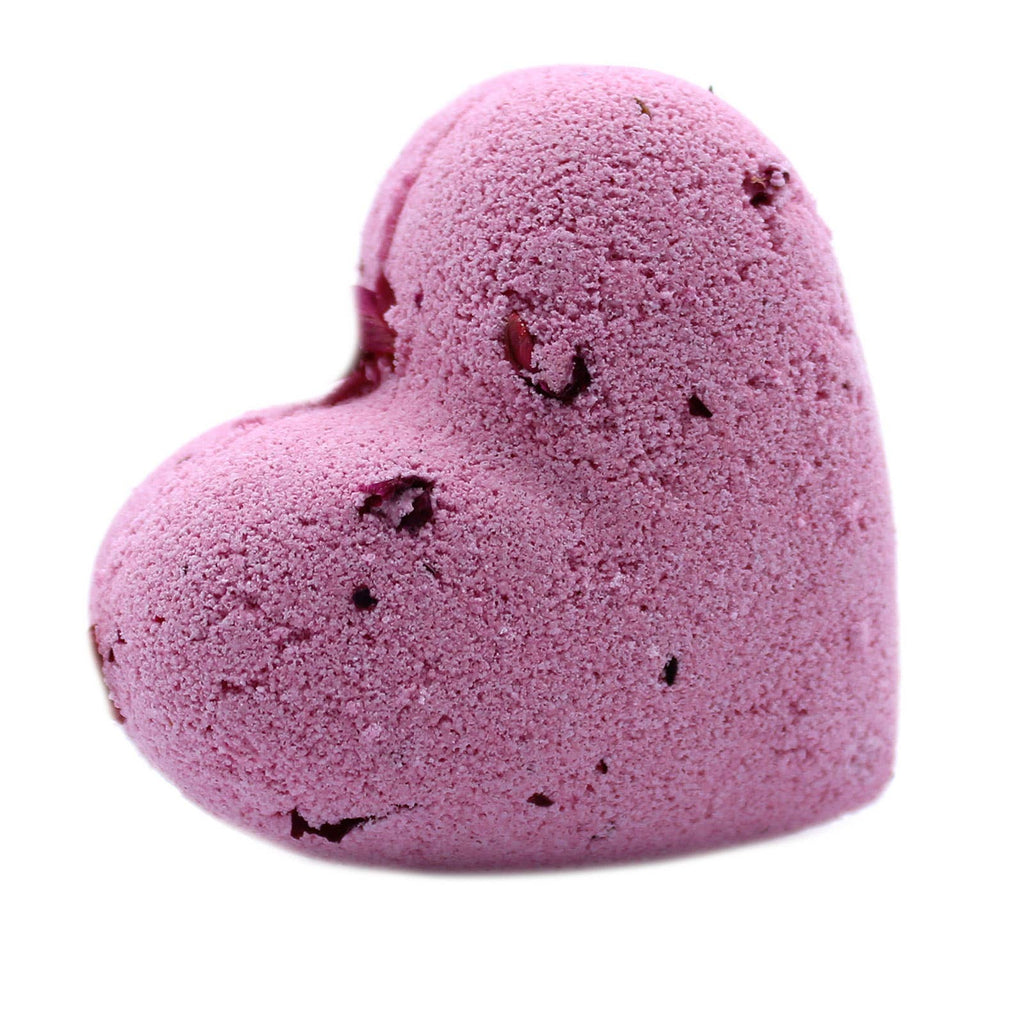 Hjerte badebombe med ylang & rose 70g