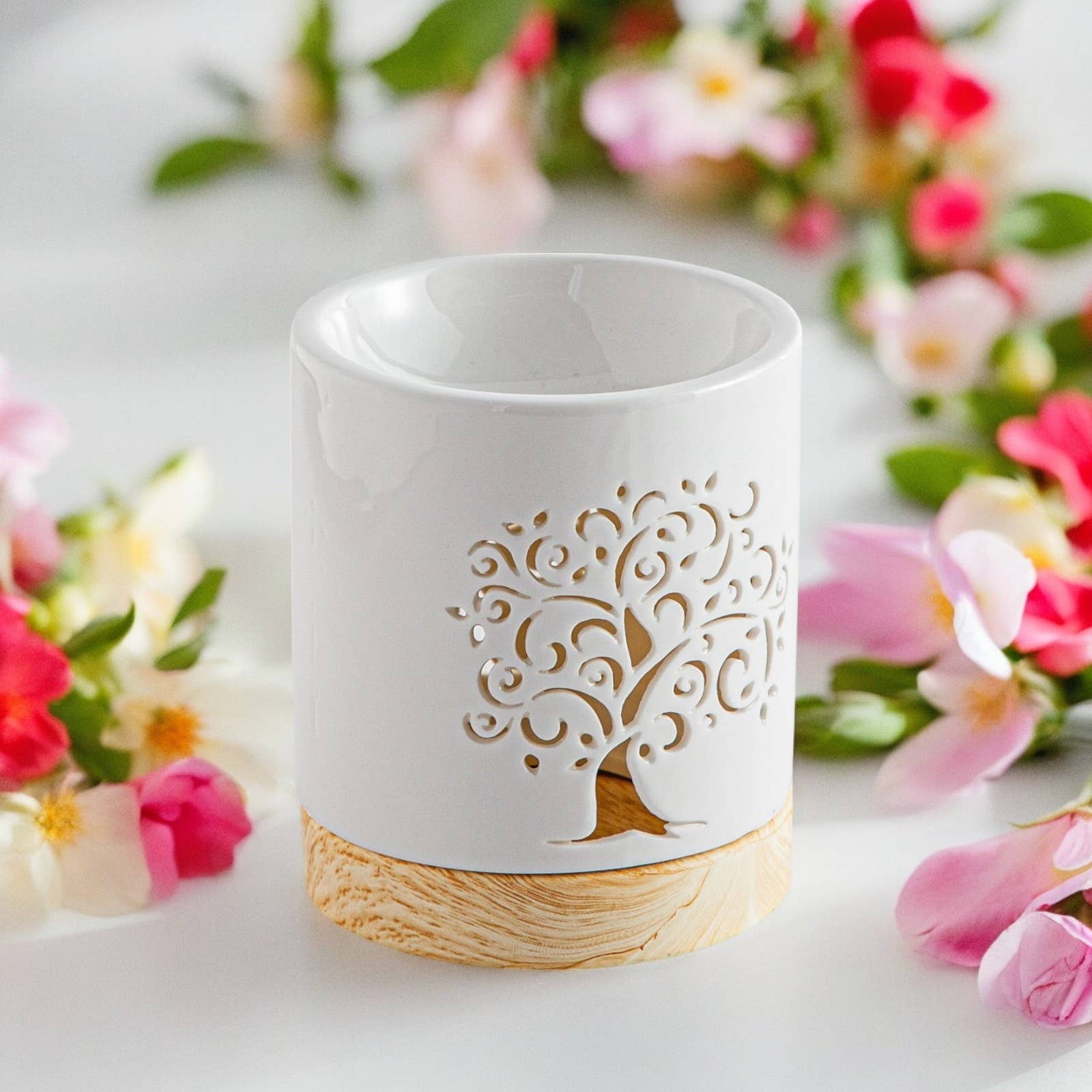 Livets træ duftlampe i keramik