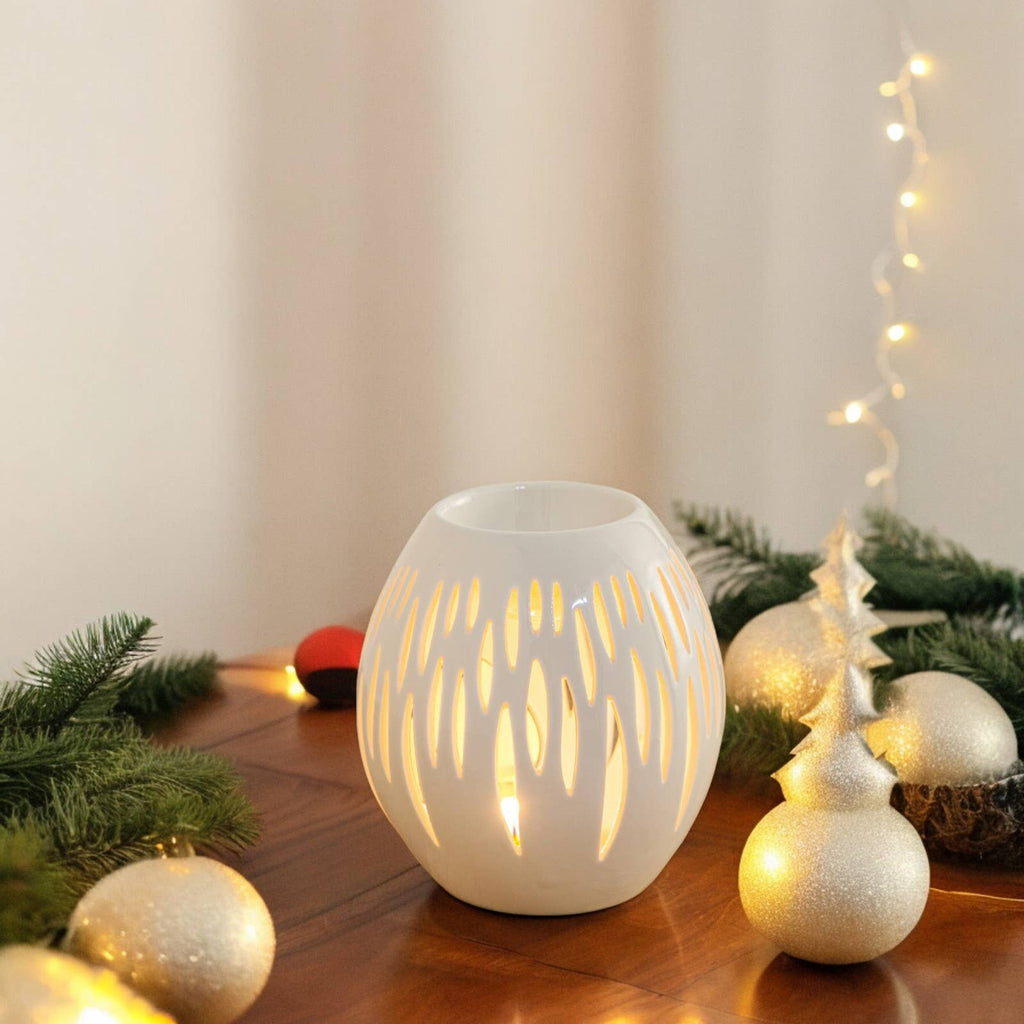 Ovali duftlampe i keramik