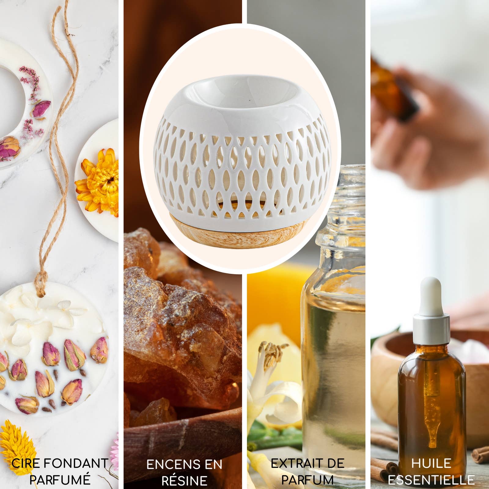 Gittermønster duftlampe i keramik