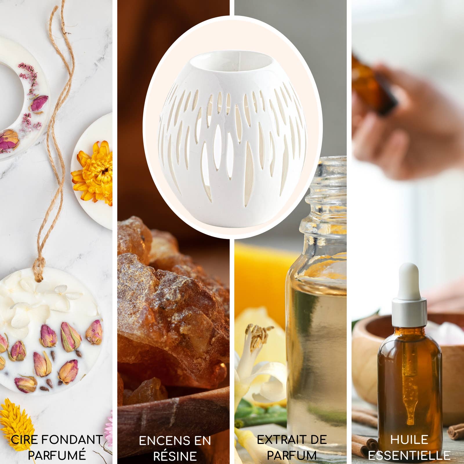 Ovali duftlampe i keramik