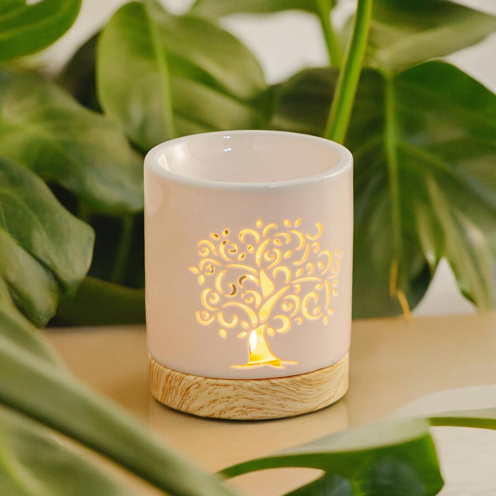 Livets træ duftlampe i keramik