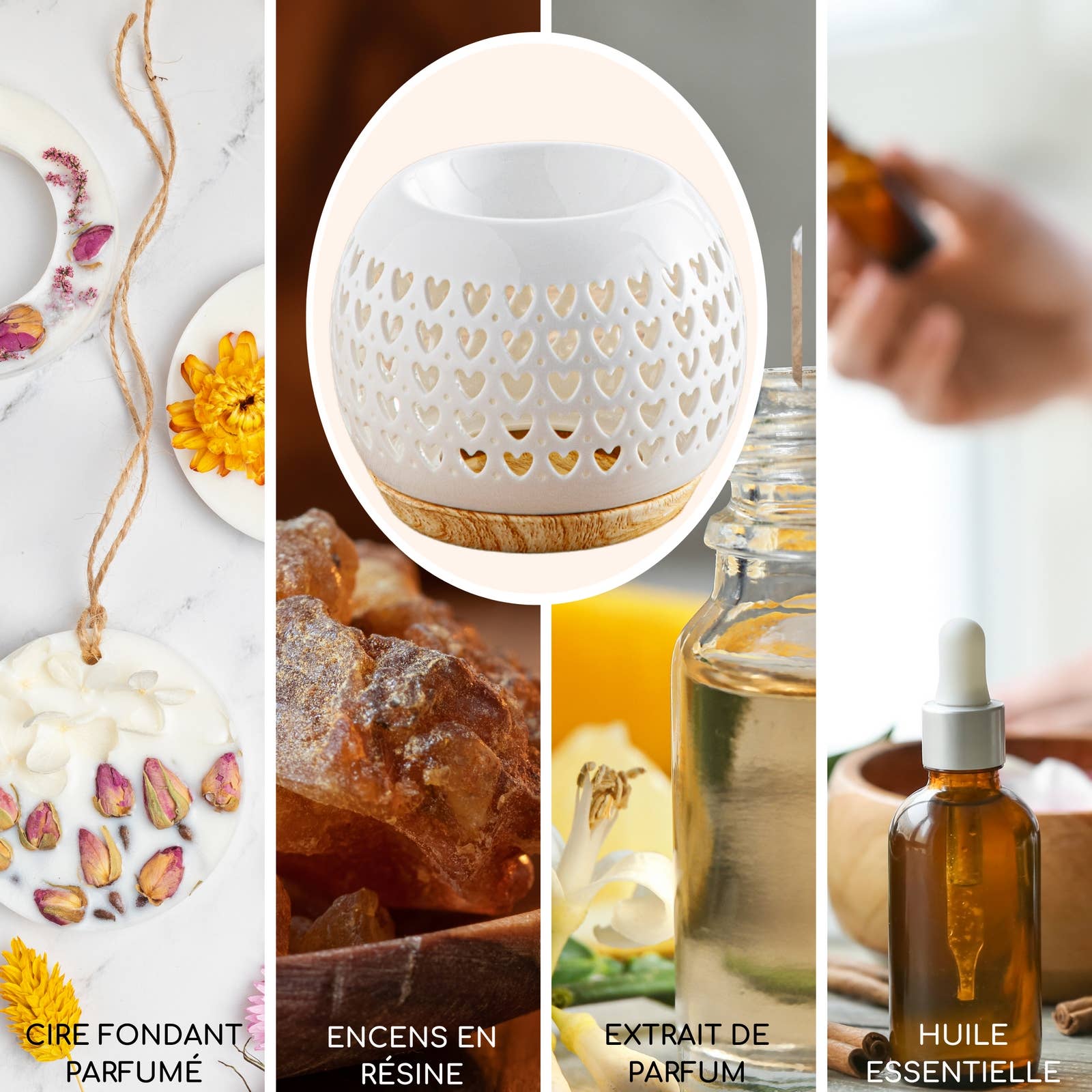 Hjertemønster duftlampe i keramik