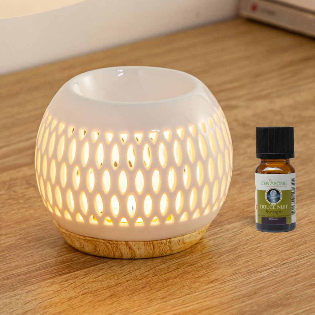 Gittermønster duftlampe i keramik