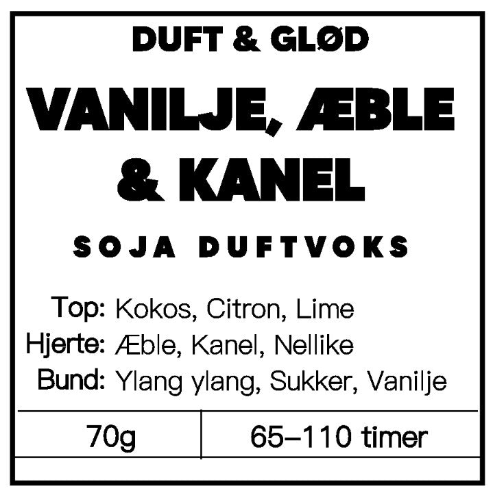 Vanilje, æble og kanel duftvoks