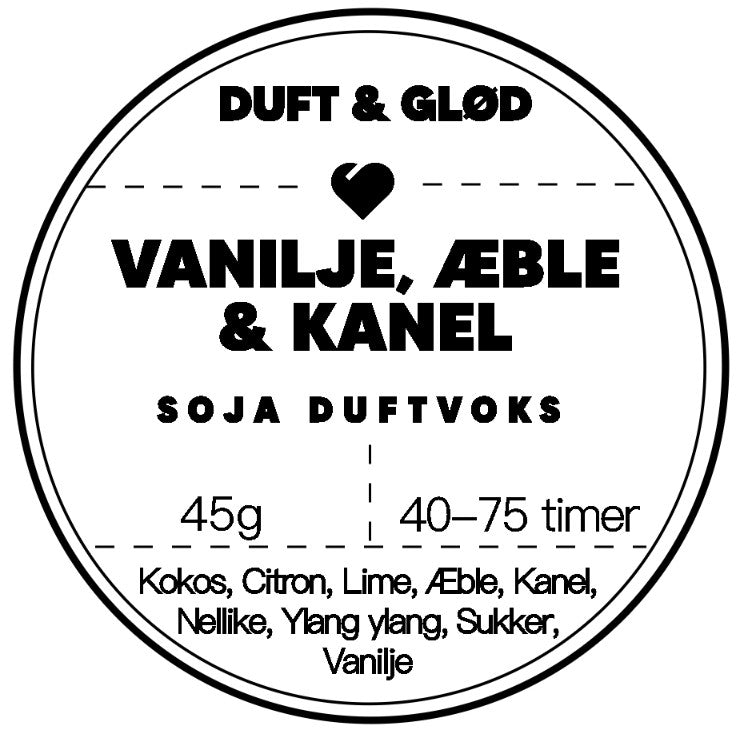 Vanilje, æble og kanel duftvoks snapbar
